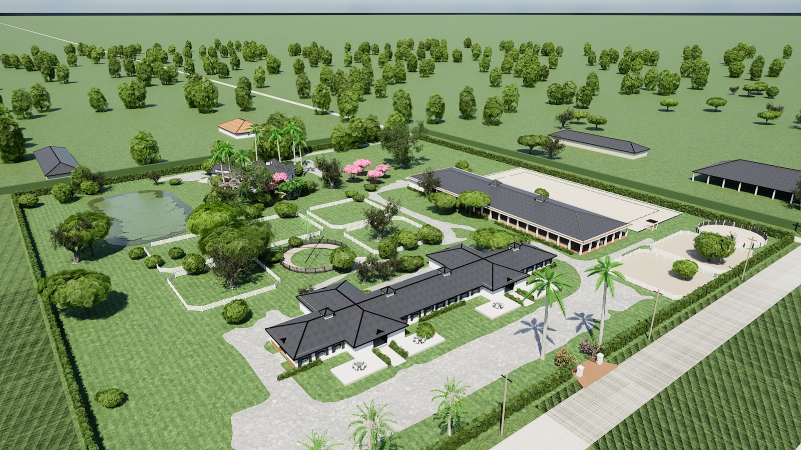 Aerial view of the 5121 130th Ave S estate model